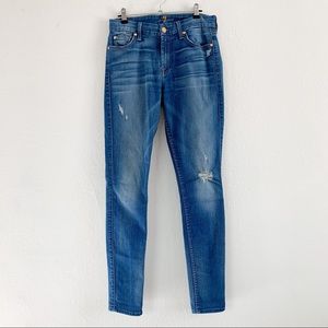 7 For All Mankind Blue Skinny Jeans